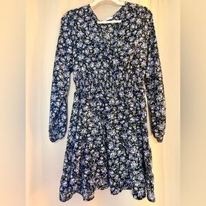 Floral Dress - Black and Purple Floral